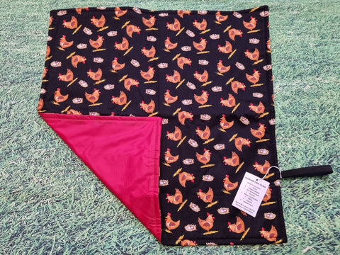 Chicken Print Handmade Waterproof Base Sit Mat - Great for Picnics