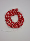 S1317 - Red Gingham with Heart Print Handmade Fabric Hair Scrunchies