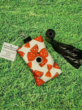 Red & White Bow Print Handmade Doggie Doo / Puppy Poop Bag Holder Pouch