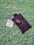 Purple with Black & Silver Textured Wave Handmade Doggie Doo / Puppy Poop Bag Holder Pouch