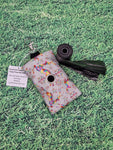 Grey with Multicolour Reindeer & Snowflake Print Handmade Doggie Doo / Puppy Poop Bag Holder Pouch