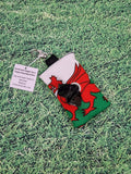 Ddraig Goch / Red Dragon Welsh Flag Print Handmade Doggie Doo / Puppy Poop Bag Holder Pouch