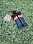 Purple, Blue & Lime Green Stripe Print Handmade Doggie Doo / Puppy Poop Bag Holder Pouch