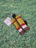 Red, Lime Green & Brown Stripe Print Handmade Doggie Doo / Puppy Poop Bag Holder Pouch