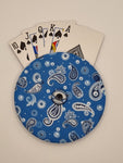 Blue Paisley Print Handmade Helping Hand Playing Card Holder