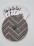 Grey with Geometric Print Handmade Helping Hand Playing Card Holder