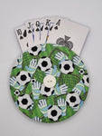 Football Pitch Print Handmade Helping Hand Playing Card Holder