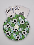 Football Pitch Print Handmade Helping Hand Playing Card Holder