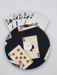 Black with Playing Card Print Handmade Helping Hand Playing Card Holder