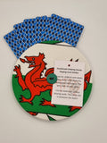 Ddraig Goch / Red Dragon Welsh Flag Print Handmade Helping Hand Playing Card Holder