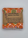 Set of 6 Orange & Green Geometric Print Handmade Reusable Make Up Remover Pads