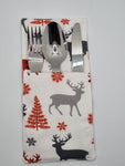 Handmade Christmas Stag & Tree Print Fabric Tableware