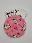 Pink with Fun Zebra Print Handmade Helping Hand Playing Card Holder