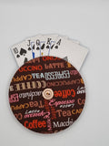 Brown Coffee Script Print Handmade Helping Hand Playing Card Holder