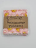 Set of 6 Pale Pink with Cute Chick Print Handmade Reusable Make Up Remover Pads