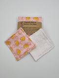 Set of 6 Pale Pink with Cute Chick Print Handmade Reusable Make Up Remover Pads