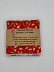 Set of 6 Red with Gold Colour Holly Christmas Print Handmade Reusable Make Up Remover Pads