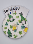 White with Gonk, Beer & Shamrock Print Handmade Helping Hand Playing Card Holder
