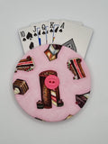 Light Pink with Dessert Cake Print Handmade Helping Hand Playing Card Holder
