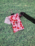 White with Red & Pink Heart Print Handmade Doggie Doo / Puppy Poop Bag Holder Pouch