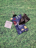 Navy Blue with Dinosaur Print Handmade Doggie Doo / Puppy Poop Bag Holder Pouch
