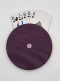 Purple with Tiny White Spot Print Handmade Helping Hand Playing Card Holder