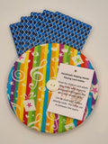 Rainbow Stripe Music Note Print Handmade Helping Hand Playing Card Holder
