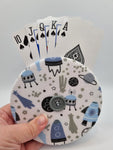 Grey & Blue Space Theme Print Handmade Helping Hand Playing Card Holder