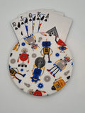 Robot Print Handmade Helping Hand Playing Card Holder