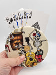 Skeleton Party Print Handmade Helping Hand Playing Card Holder