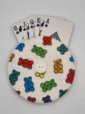 Multicolour Gummy Bear Print Handmade Helping Hand Playing Card Holder