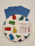 Multicolour Gummy Bear Print Handmade Helping Hand Playing Card Holder