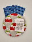 Grey with Red Christmas Pudding Print Handmade Helping Hand Playing Card Holder
