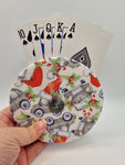 Christmas Santa Hat Car Print Handmade Helping Hand Playing Card Holder