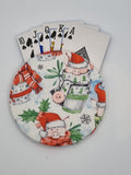 Christmas Pig in Blanket Print Handmade Helping Hand Playing Card Holder
