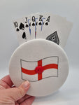 English England Flag Print Handmade Helping Hand Playing Card Holder