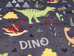 100% Cotton Navy Blue Dinosaur Dino Print Fabric - per metre