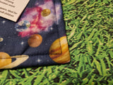 Navy Blue Planets Space Print Handmade Waterproof Base Sit Mat - Great for Picnics