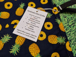 Navy Blue with Pineapple Print Handmade Waterproof Base Sit Mat - Great for Picnics