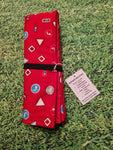 Red with Driving Sign & Symbol Print Handmade Waterproof Base Sit Mat - Great for Picnics