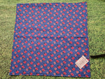 Blue with Pink & White Flower Print Handmade Waterproof Base Sit Mat - Great for Picnics