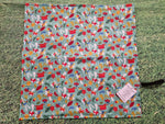 Mint Green with Fairy & Toadstool Print Handmade Waterproof Base Sit Mat - Great for Picnics