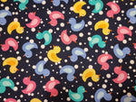 Navy Blue with Multicoloured Rubber Duck Print 100% Cotton Fabric - per metre