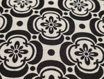 Black & Grey Moroccan Tile Like Pattern Print 100% Cotton Fabric - per metre