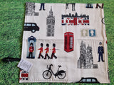 London Theme Coronation Patriotic Print Handmade Waterproof Base Sit Mat - Great for Picnics