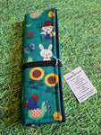 Teal with Farm / Garden / Easter Print Handmade Waterproof Base Sit Mat - Great for Picnics