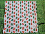 Irish Tricolour Flag Print Handmade Waterproof Base Sit Mat - Great for Picnics