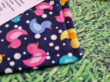 Navy Blue with Multicoloured Rubber Duck Print Handmade Waterproof Base Sit Mat - Great for Picnics
