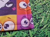 Multicoloured Funny Face Box Print Handmade Waterproof Base Sit Mat - Great for Picnics