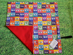 Multicoloured Funny Face Box Print Handmade Waterproof Base Sit Mat - Great for Picnics